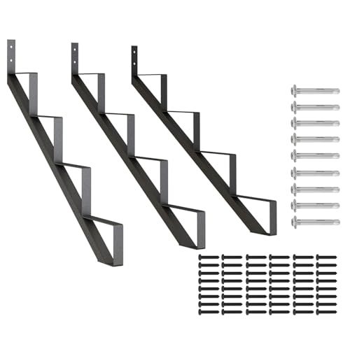 DIYHD Steel Stair Riser 4 Step Stringer for Deck (35in)