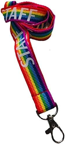 Rainbow Staff Print Lanyard with Safety Breakaway