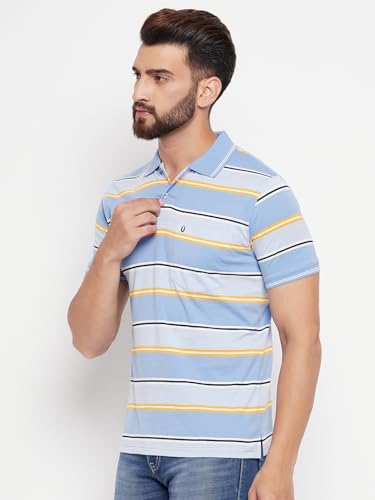 Image of UNIBERRY Men's Cotton Blend Half Sleeve Printed Polo Neck T-Shirt Has A Short Sleeve & Pocket On ChestBZRMT6-MR