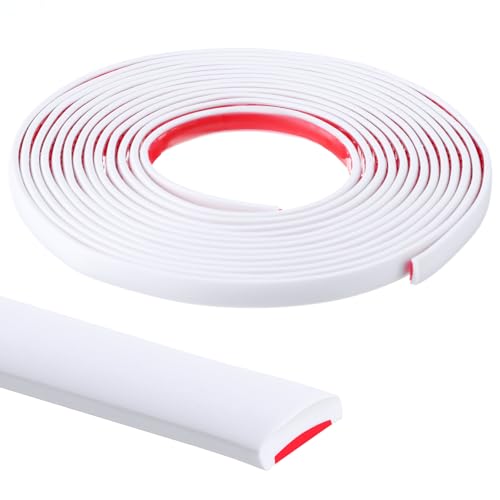 5m x 10mm Zierleisten Selbstklebend Weiß Flexible Zierleiste Deckenleisten Abziehen und Aufkleben Flexibel für Eckdekoration Leiste Dekorative für DIY, Spiegelrand, Wand, Risse