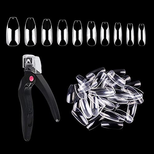 Makartt Coffin Nails 500Pcs Medium Press On Nails Clear Ballerina Nails Full Cover Fake Nails Bundle Makartt Acrylic Nail Clippers Professional Gel False Nails Tips Cutter Fake Nail Clippers Cutter #TOP7