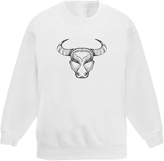 Azeeda 'Taurus Bull Head' Kid's Sweatshirt/Jumper (7-8 Years) (KW00010917)
