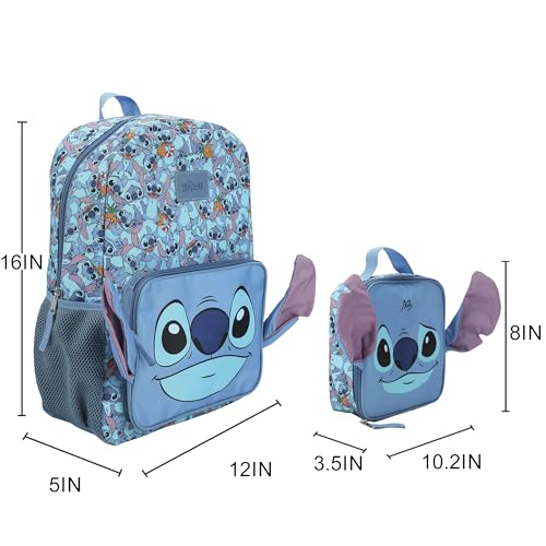 Bioworld Disney Stitch Character Print 16" Backpack & Lunch Kit Value Set4