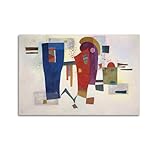 Wassily Kandinsky Affiche décorative à suspendre représentant les Contras accompagnés de Contras (50 x 75 cm)