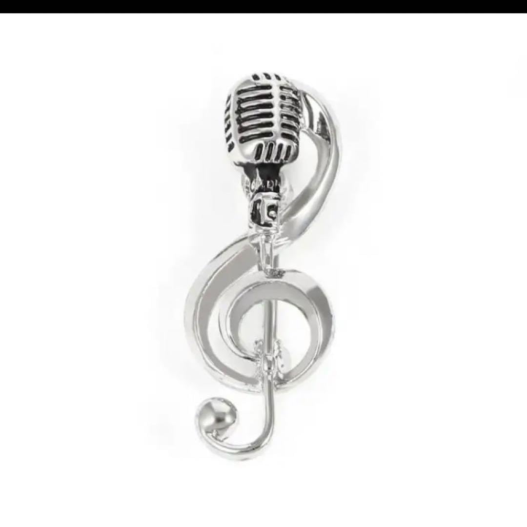 Amazon | 音符 ト音記号 マイク バッチ バッジ バッヂ ピンズ