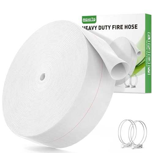 AGHITG Fire Hose, 2 Inch Backwash Hose 100ft, Heavy Duty Discharge Hose for Swimming Pool With Clamp...