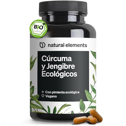 Curcuma con Jengibre y Pimienta negra ecológicos 3.000mg - Alta dosis con curcumina y piperina - 180 Cáps veganas - Antioxidantes esenciales para bienestar completo - Probado en laboratorio
