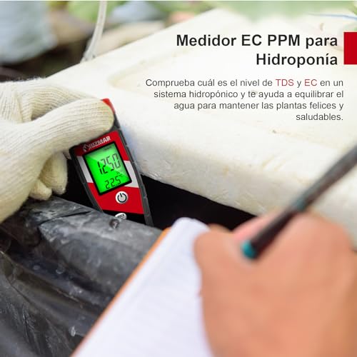Miniatura 5 de Uiuzmar Medidor De Ph Y Ec Para Hidroponia, Medidor Digital De Ph Piscina, 4 En 1, Medidor De Tds Ppm Del Agua, Medidor De Conductividad Y Ph Para Cultivo, Acuario, Liquido, Spa