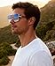 KAJILA Modern Sunglasses Men Large Head Fashion Shades for Men, Oversize Square UV 400 Protection Blue Lens Sunnies(7563)