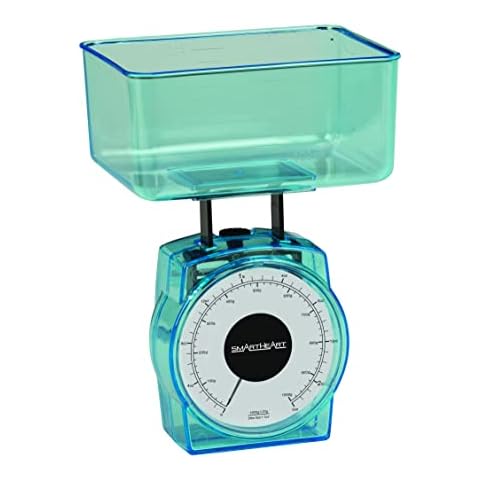 SmartHeart Mechanical Kitchen Scale | Precise Measurements with Removable Bowl | Measurement Units: lbs, oz, g, ml, Blue (19-105) Cover