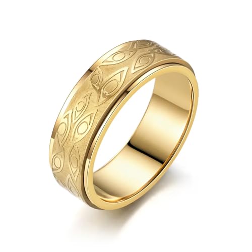Bague anti stress Oeil du Diable rotative pour calmer l'anxiété des hommes