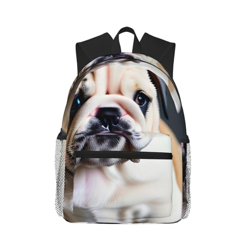 Sac à dos bouledogue français vintage noir multifonction pour voyage