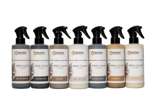 8 Color Sample Pack - Professional Fast Drying Concrete Stain - Easy to use! Speed Color Acetone Dye Concrete Stain 8oz Bottles