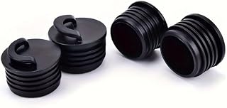4 Pack Soft PVC Stopper with Pull Handle, Waterproof Seal for Sitting on Top, Kayaks, Canoes, Fishing Boats, Black, 1.75"