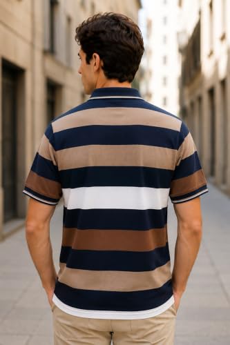 Image of GODFREY Half Cotton Polo T Shirt for Man with Pocket - Regular Fit Mens Collar Tshirt