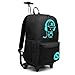 Kono Trolley Jungen Rucksack Kindergepäck mit Rollen Reflektierender Schulranzen für Teenager Herren Damen Reisen und Büro Outdoor Camping (Schwarz)