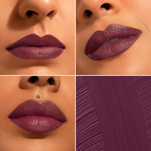 Image of Pilgrim Oh So Creme! Bullet Lipstick | Silky-Matte Finish | Highly Pigmented and Long Lasting | Enriched with Exotic French Grape Seed Oil | (Midnight Vinee-21)