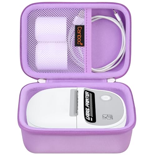 Canboc Carrying Case Compatible with HPRT T20 Label Maker, Portable Portable Label Printer Storage Bag fit Printer Labels, Cable, Purple (Case Only)