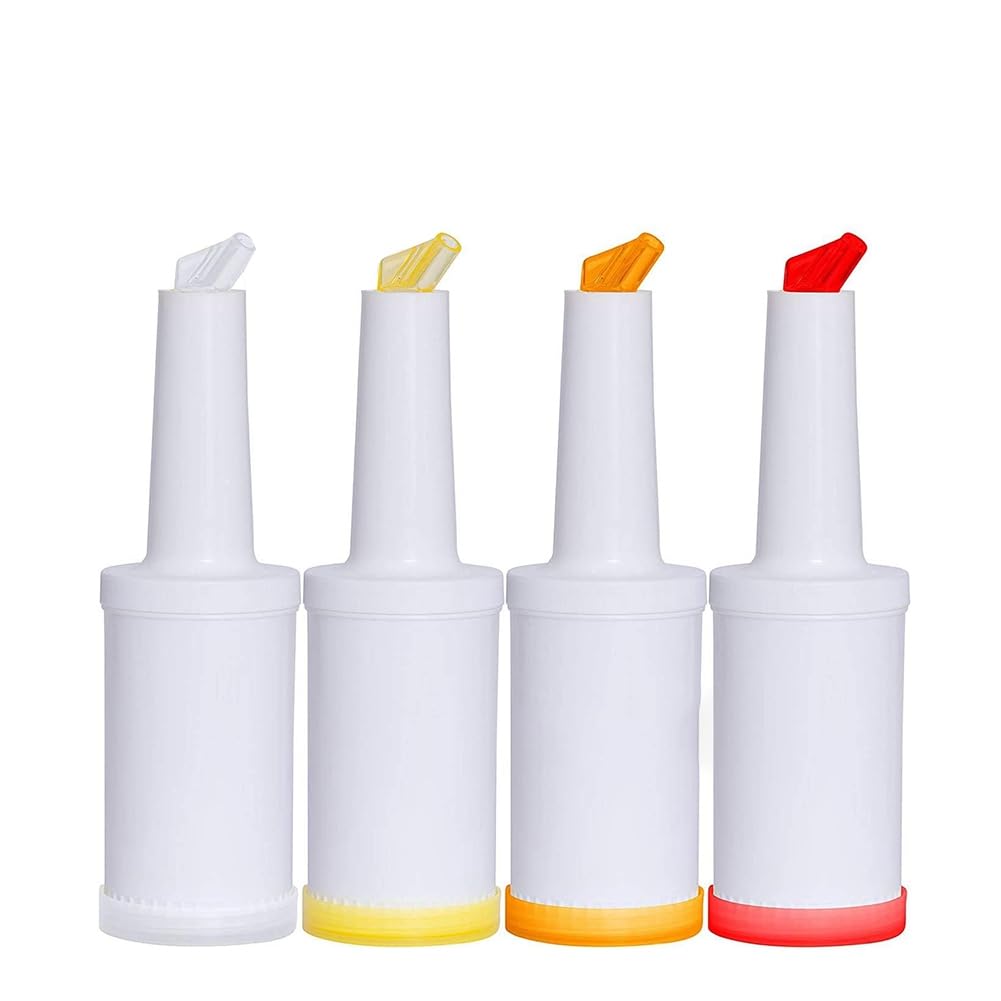 Giuneuow 4 Pcs Bar Juice Pourer Store and Pour Containers Pour Bottles Drink Bartender Bottle Bottles Bartending for Bar Home Party Kitchen Supplies