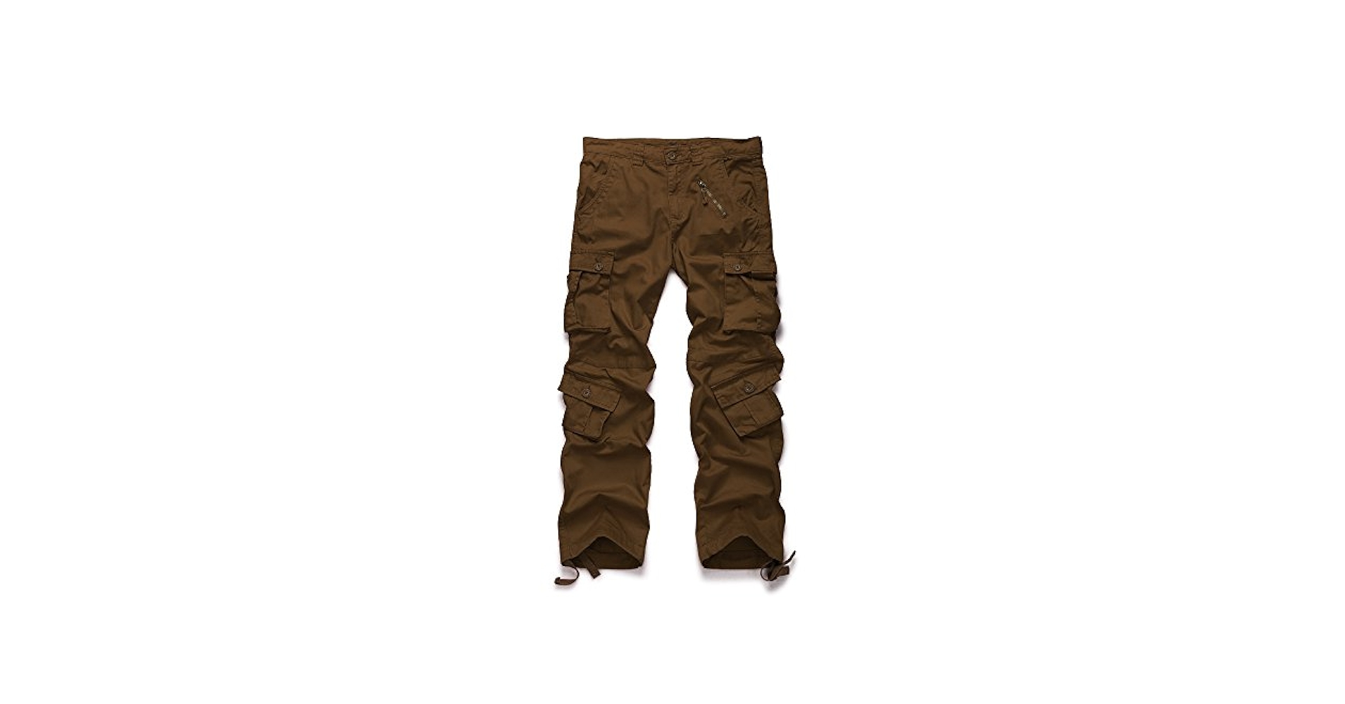 パンツ [MATINKIM]color block velcro cargo pants in brown ShomPort Men's Fall Thick Cargo Pants Fleece Lined Warm