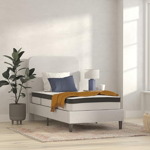 Image of Flash Furniture Capri Comfortable Sleep 10 inch Hybrid Pocket Spring and Foam Mattress in a Box, Foam Pocket Spring Hybrid Mattress, Twin