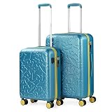 Juego de 2 maletas rígidas. 4 ruedas trolley. ABS texturizado y troquelado. Cómodas y ligeras. Puerto USB para carga de dispositivos. Candado TSA integrado de 3 dígitos.
