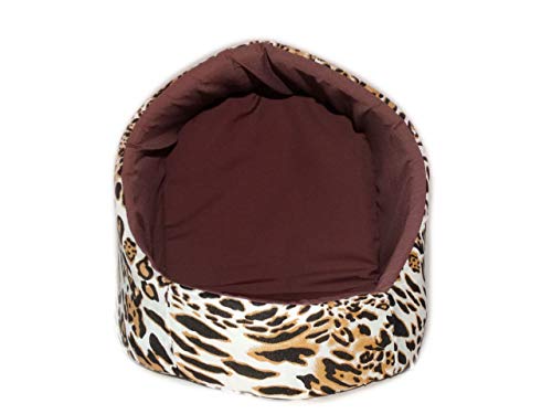 Caminha de Cachorro e Gato OnPets Iglu/Toca/Cama Pet Extra Grande em Tecido Onçinha na cor Bege GG06