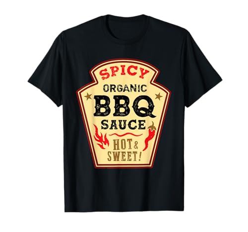 Salsa De Barbacoa Caliente Picante Parrilla Ketchup Barbacoa Disfraz De Halloween Camiseta
