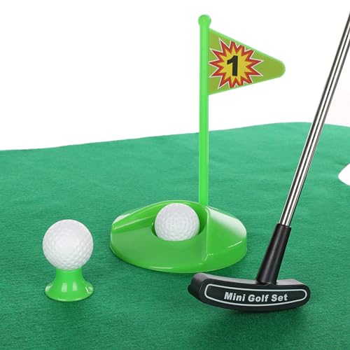FunX Toiletgolf Gift Set - Grappig Mini Golf Mannen Cadeau voor Badkamer met Puttingmat - 7 stuks. Golfgeschenkartikel - Afbeelding 3