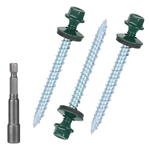 Green Hex Head Roofing Screws 2 inch