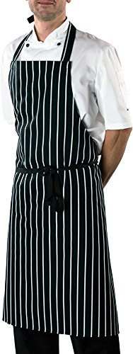 Image of Dennys Unisex Cotton Striped Workwear Butchers Apron (One Size) (Navy/White)