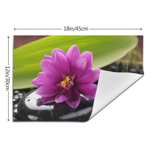 Sets de table antidérapants PVC motif fleur violette pour repas zen - 5