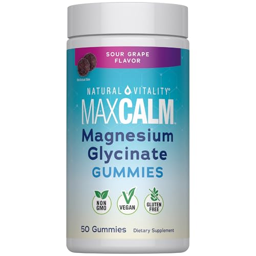 Natural Vitality Calm Magnesium Glycinate Gummies | Soup Grape Flavor