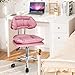 JOSTZHXIN Rolling Stool with Backrest, Home Office Rolling Stool Chair, Thickened Seat Cushion, Adjustable Height Swivel Chair for Nail Shop Salon Spa Massage Tattoo,Pink