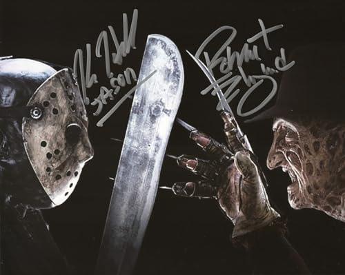 RP Robert Englund & Kane Hodder Signed Jason vs. Freddy Photo 8x10 Reprint COA Certificate of Authentication Autographed Movie Poster