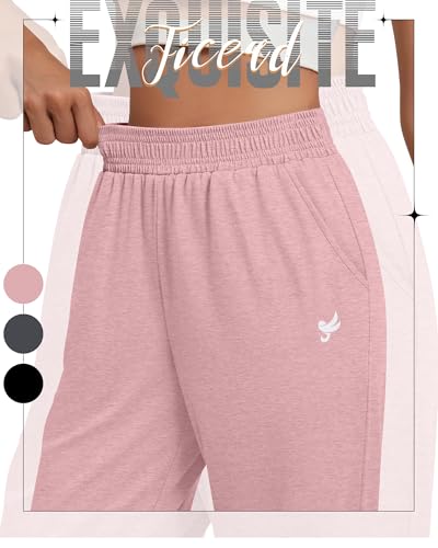 Ficerd 3 Pack Women Sweatpants Trendy Loose Fit Joggers Elastic Sporty Pants Athletic Baggy Lounge Trousers with Pockets3