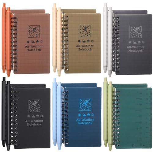Carnets tactiques de poche PerKoop étanches quadrillés avec stylos à bille pour extérieur