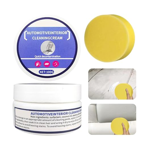 Limpiador interior automotriz, limpiador de sofás de cuero | Agente de pulido crema de limpieza automotriz | Kit de agente de limpieza de automóviles, limpiador de interiores, restaurador de cuero