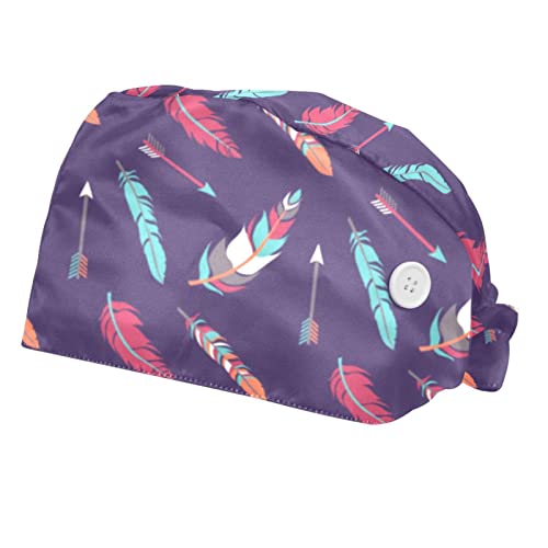 Chapeaux de travail motif plumes JDEZ pour maintenir les cheveux longs sans serrer