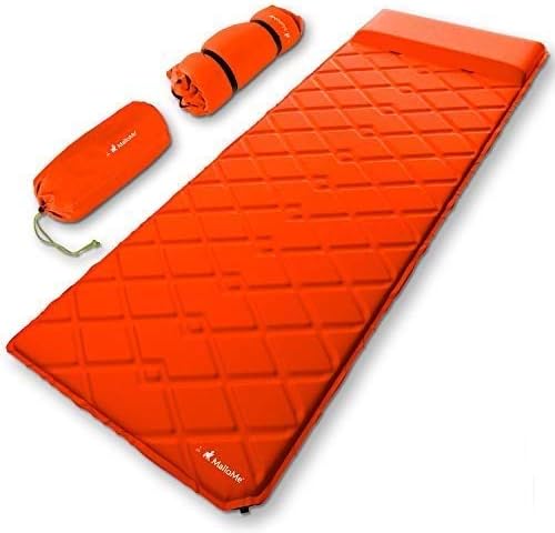 MalloMe Sleeping Pad Camping Air Mat – Inflating Mattress Bed for Backpacking Adults – Inflatable Ultralight Insulated Soft Foam Sleep Gear - Lightweight Travel Cot Roll Mats Accessories