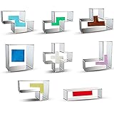 Tetris Cookie Cutters Set - 8 Pieces Stainless Steel Metal Tetris Puzzle Cube Shapes Biscuit Mold...