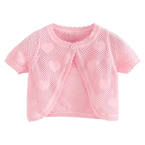 JEATHA Kids Girls Short Sleeve Floral Lace Shawl Crochet Bolero Shrug Cardigan Dress Cover Up Outerwear