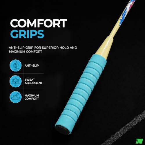 Image of Wide Body Aluminium Badminton Racket Set of 2 for Men & Women | Racquets with High Tension Strings | Indoor & Outdoor Racket with Carry Bag