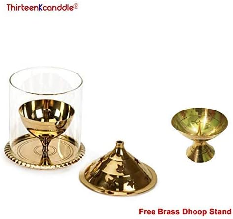 Thirteenkcanddle Akhand Jyoti Diya Brass Finished For Pooja