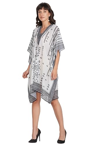 Image of RAVI RAJORIA Georgette Digital Printed Beach Wear Kaftan Blue Free Size R800 | Multi Color 2