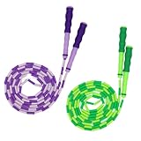 WHAMVOX Corde à Sauter Bambou 2 Pièces Vert Et Violet Légère Réglable Matériaux Natu...