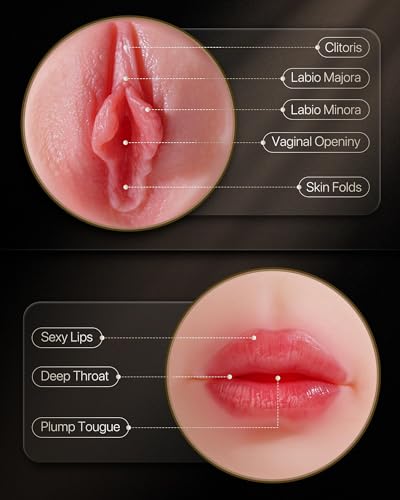 EINSEO-Male-Masturbator-with-Dual-Sleeves-75in-Pocket-Pussy-Mouth-Textured-Soft-Fleshy-TPE-Channel-Sex-Toys-for-Men-Adjustable-Suction-Male-Manual-Stroker-Penis-Training-Adult-Toys-Easy-Clean