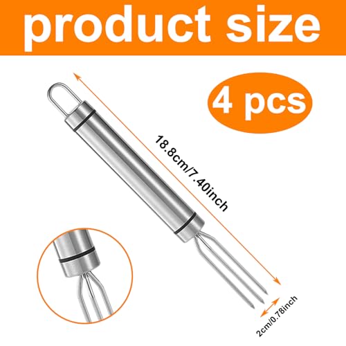 4 Pcs Corn On The Cob Skewers, Corn Cob Holders, Stainless Steel, Hanging, Reusable, Functional Kitchen Tool for Daily Dining, Picnics, Barbecues, Parties - Image 2