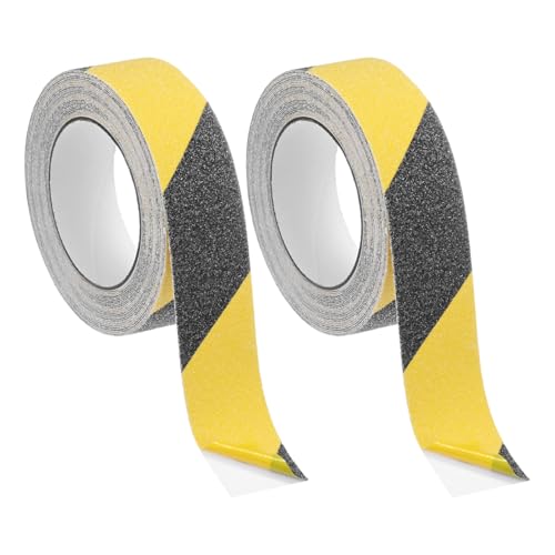 Image of M METERXITY 2-Pack Grip Tape, 1.4Inch x 33ft /35mm x 10m Anti Slip Traction Tape for Stair Steps /Indoor /Outdoor, Non Skid Adhesive Stair Tread Tape [Black /Yellow]