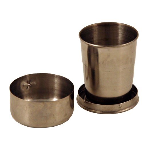 Emergency Zone Collapsible Camping Cup, Food Grade Stainless Steel. 4oz. Single Pack